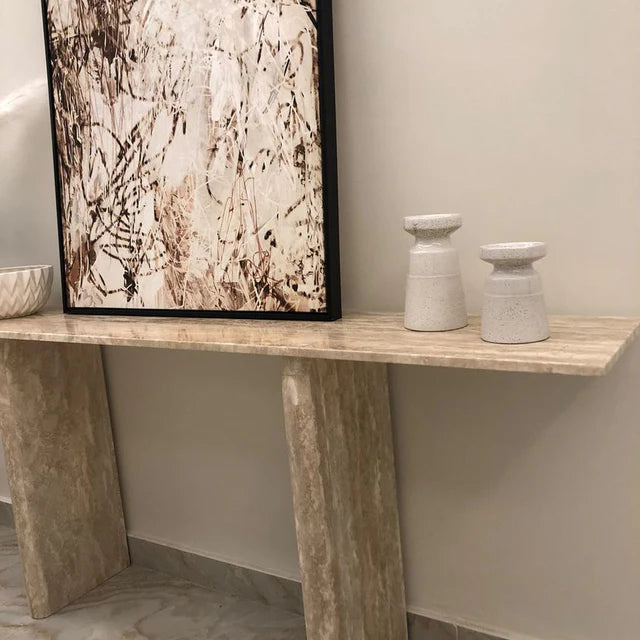 Beige Travertine Console 200x35x80