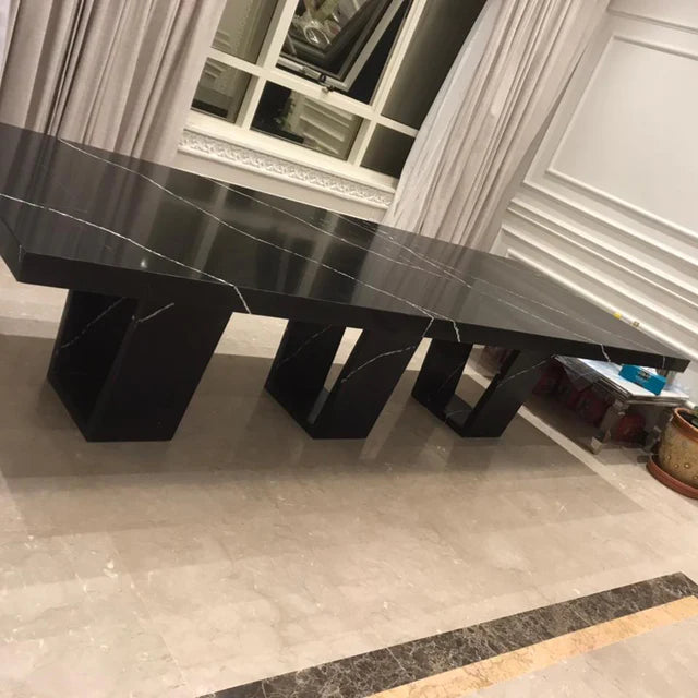 Black Dining Table 12 Seater 300x120x76