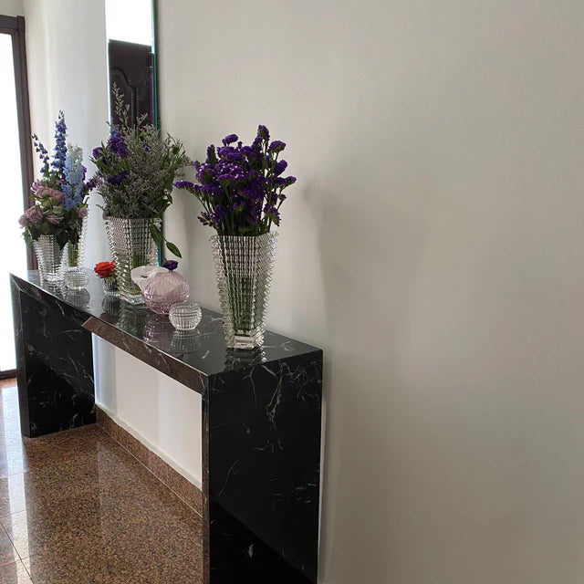 Black Marquina Marble Console 180x40x80