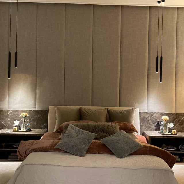 Coffee Brown Marble Nightstand 60x40x50