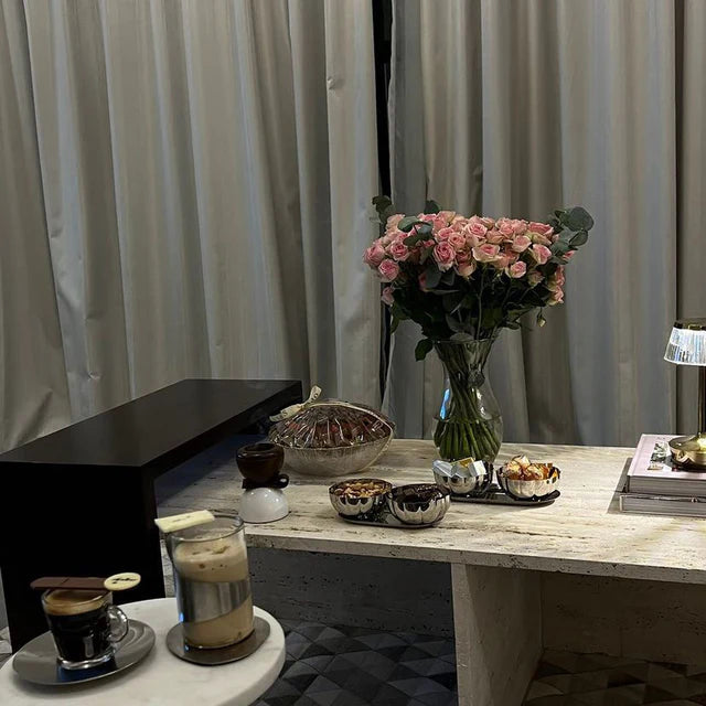 Coffee table Light Travertine With Wooden Console 140x80x45