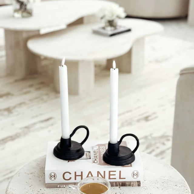 Hexago Light Travertine Side Table 35x35x55