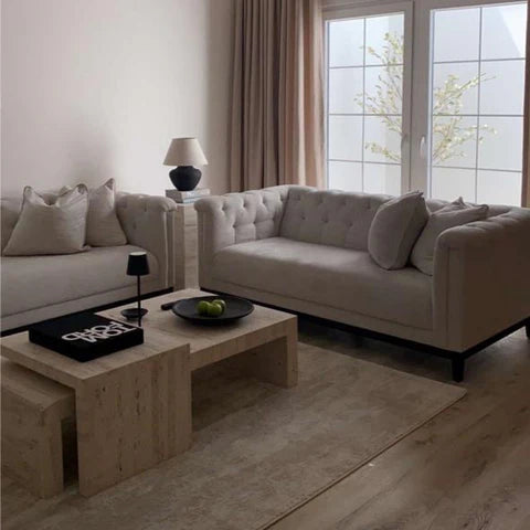 Light Travertine Coffee Table 140x80x45