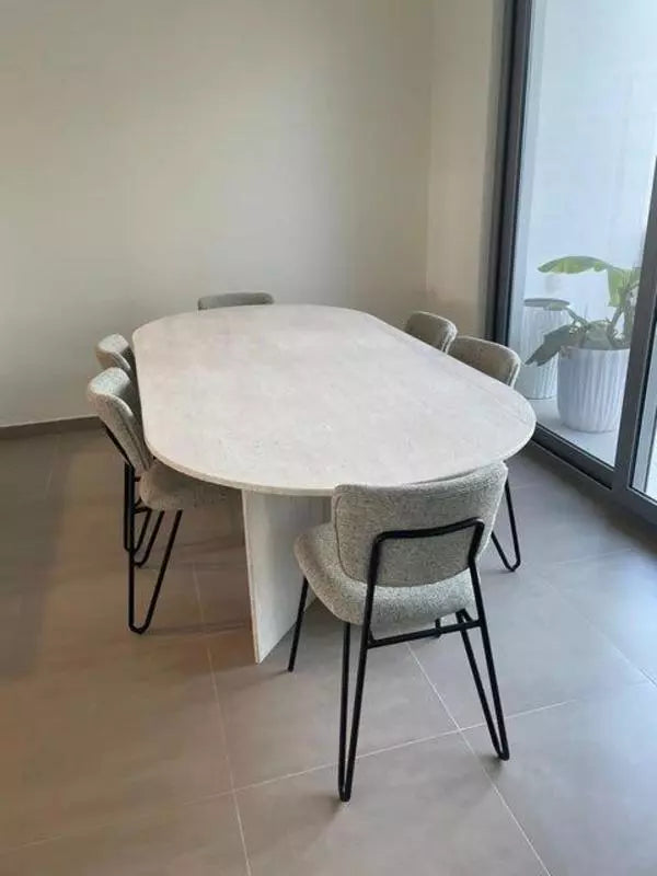 Light Travertine Dining Table 230x110x75