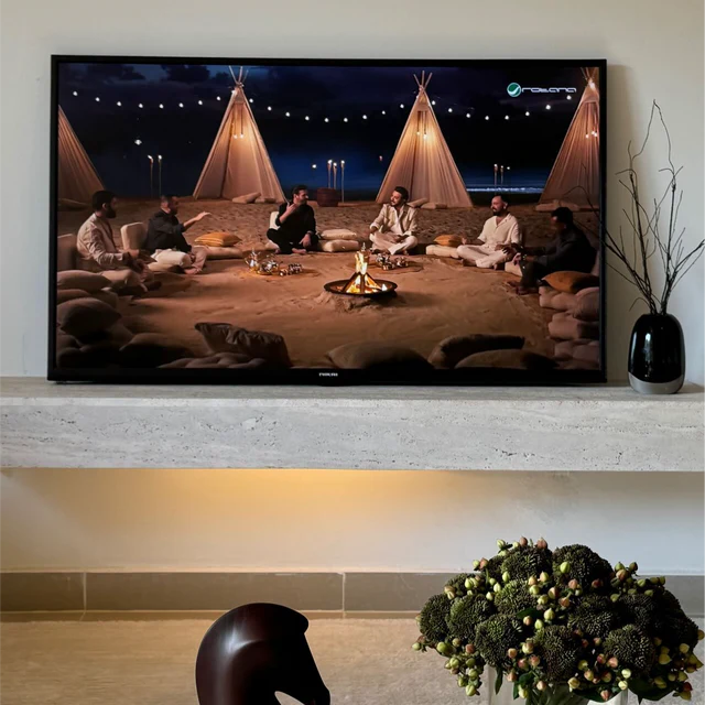 Light Travertine Floating TV Unit 280x40x30