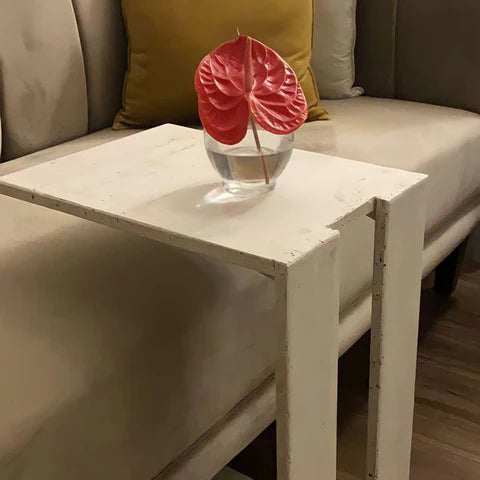 Light Travertine Movable Side Table 40x30x60