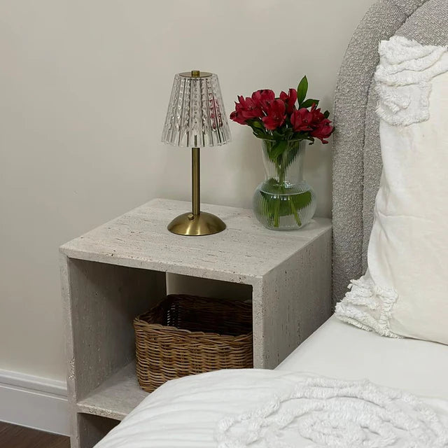 Light Travertine nightstand 35x40x50