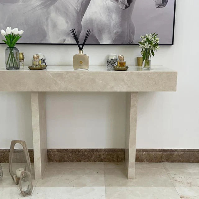 Marble Console Crème Uno 160x35x80
