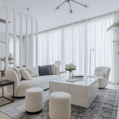 Mougla Marble Coffee Table with bult-in wheels 100x100x45