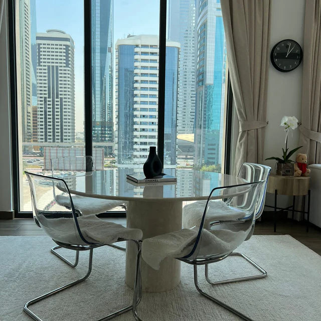 Palazzo Dining table “Crème Uno” 130x130x75