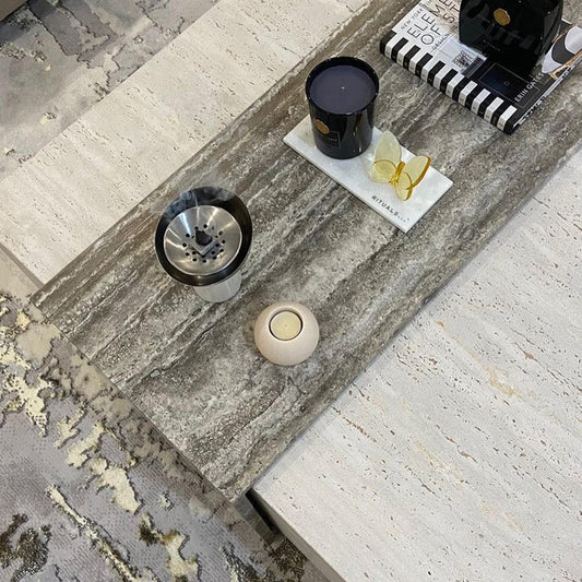 Silver Light travertine Mix Coffee Table 140x90x45