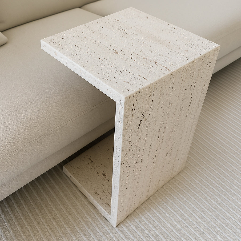 Travertine Side Table 45x35x40