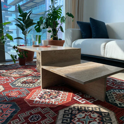 Distinct Travertine coffee table 110x50x35