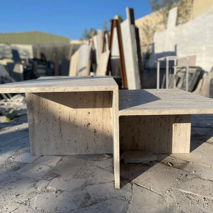 Distinct Travertine coffee table 110x50x35