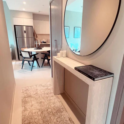 Luxurious travertine entrance console 120x25x90