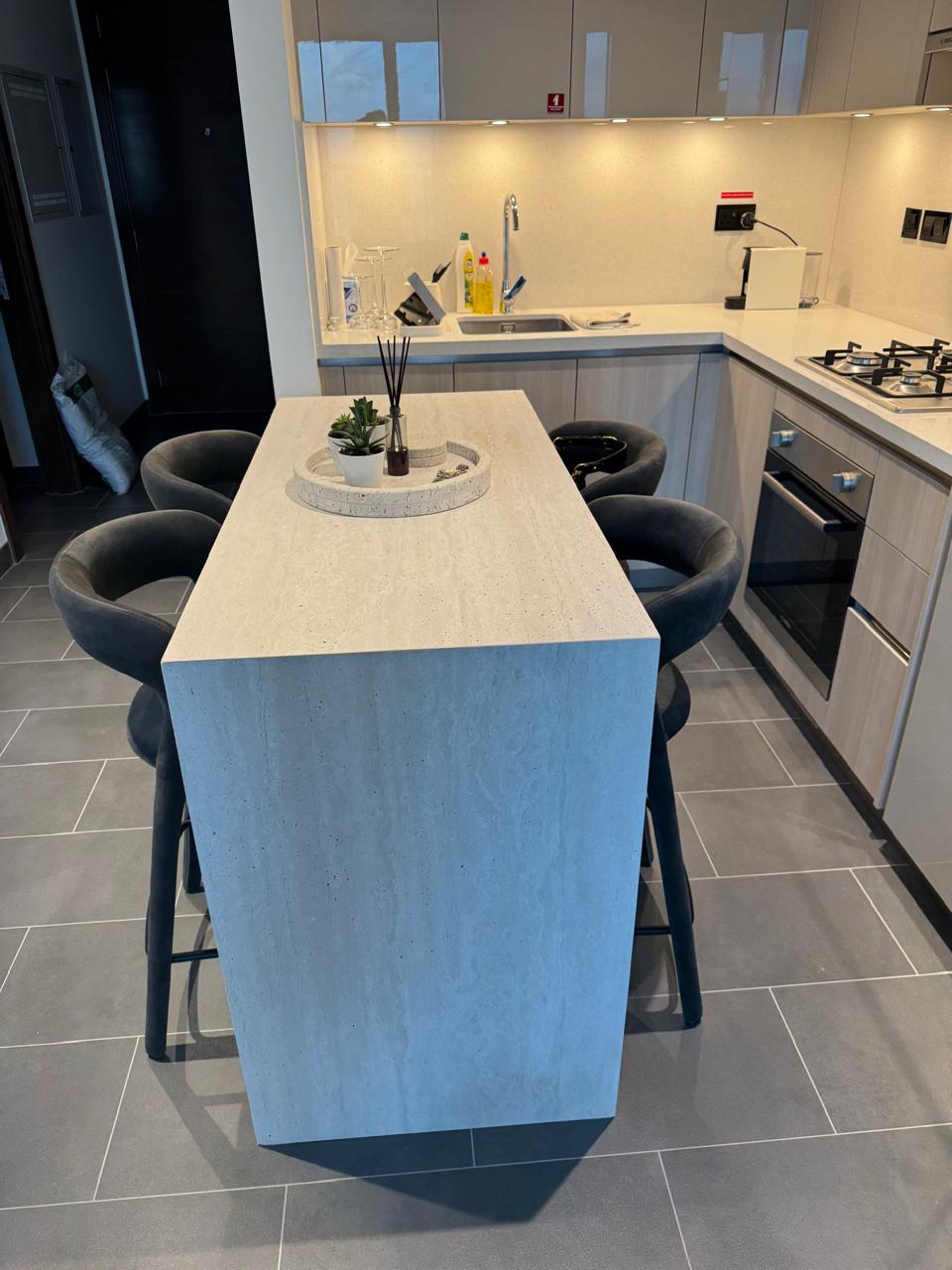 Travertine Kitchen Island - 130x60x95