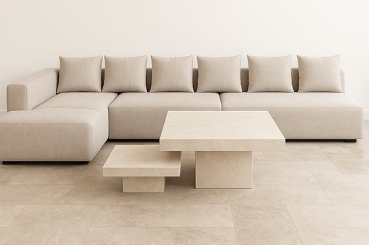 Creme Uno Coffee Table Set of 2