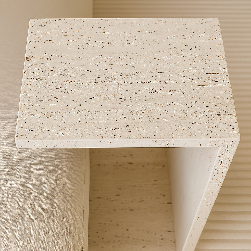 Travertine Side Table 45x35x40