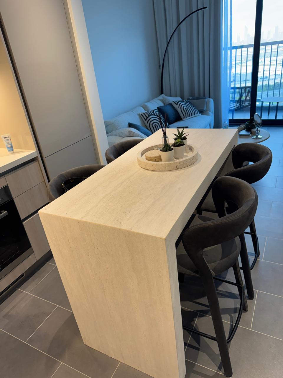 Travertine Kitchen Island - 130x60x95