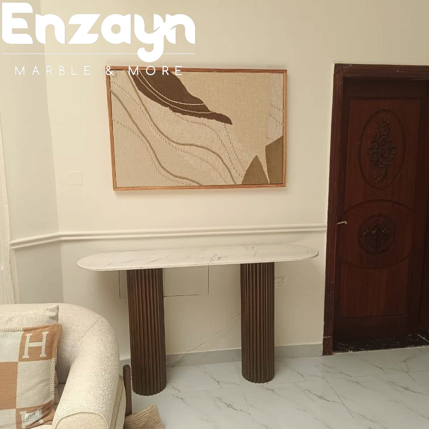 Marble Console Table with Wooden Base – 160×40×90 cm