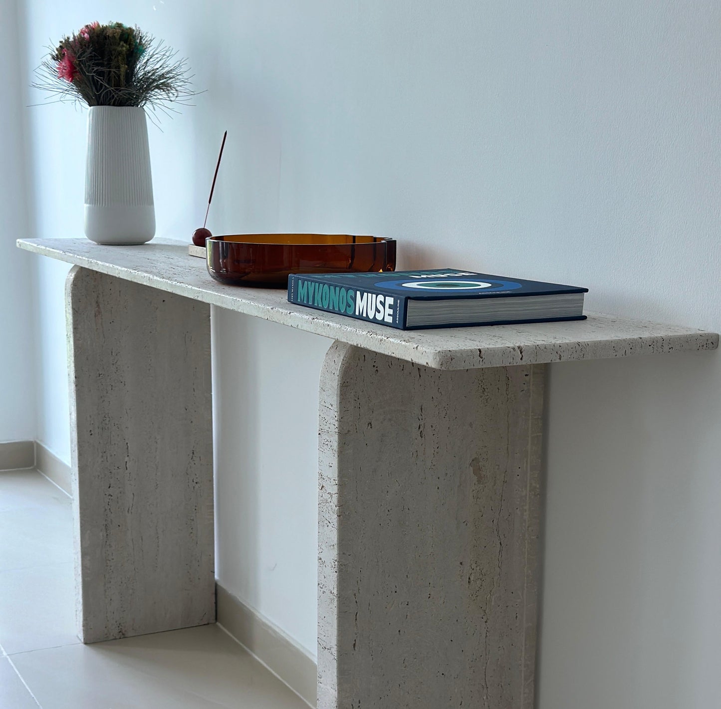 Travertine Console 130x35x90