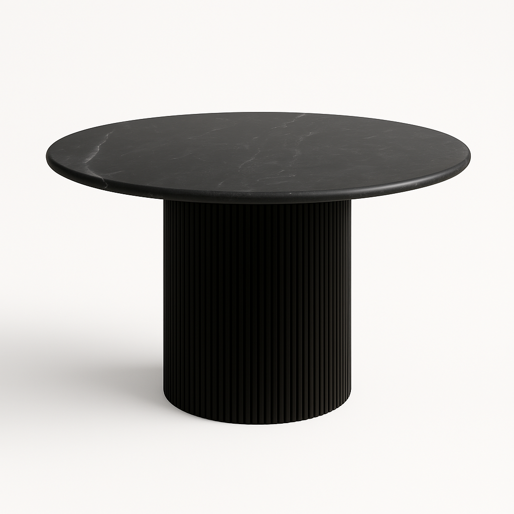 Black Marquina Round Dining Table 120x75cm