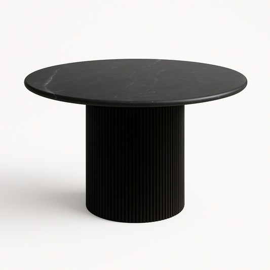 Black Marquina Round Dining Table 120x75cm