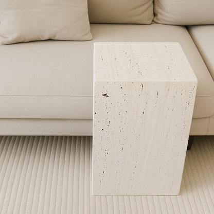 Travertine Side Table 45x35x40