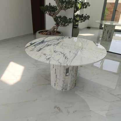 Arabescato Round Entrance/ Dining table 120x75